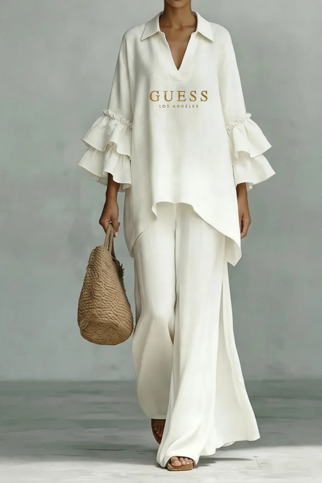 Coordinato Guess in lino e cotone - Maglia + Pantalone IN OMAGGIO